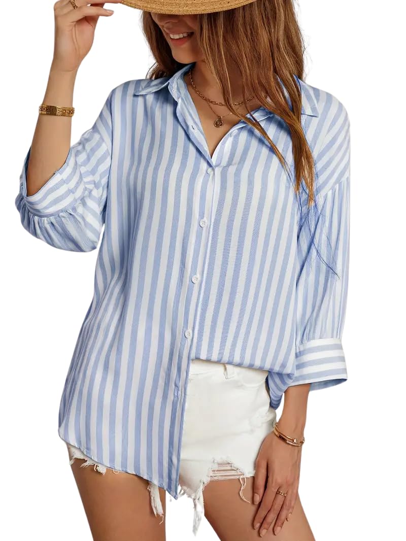 indoprimo Striped Western Shirt for Women | Oversized Stylish Shirt Tops for Women-picture-24