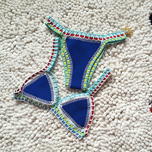 Maillot de bain tricoté à la main ZUBJN Bikini split élégant pour la plage taille S couleur C