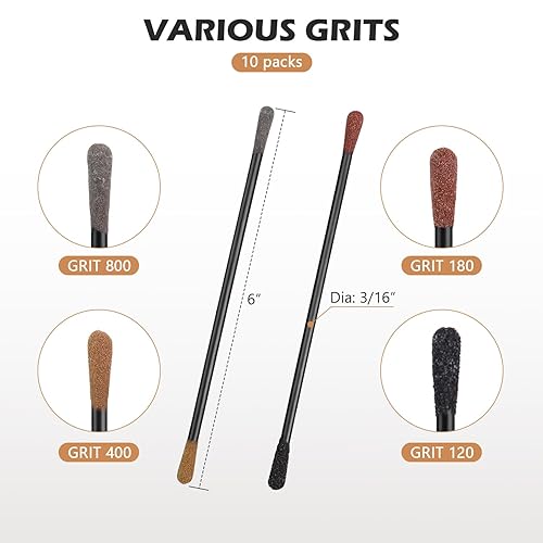 Miniatura 2 de SCOTTCHEN Palillos de lijado de cerillas para detalles finos de lijado 120/180 y 400/800-10