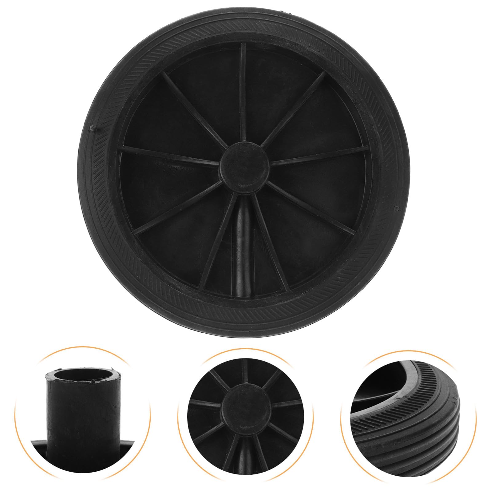 Ruote di Ricambio Facili da Sostituire e Stabili 2 Pezzi per Bidoni della Spazzatura in Plastica Nero Foro 2,3cm per Bidoni per Differenziata e Outdoor