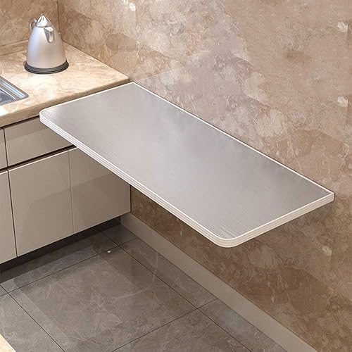 LEOSXA Mesa plegable para el hogar, mesa plegable para montar en la pared, mesa plegable para el hogar, escritorio con borde de aleación de aluminio