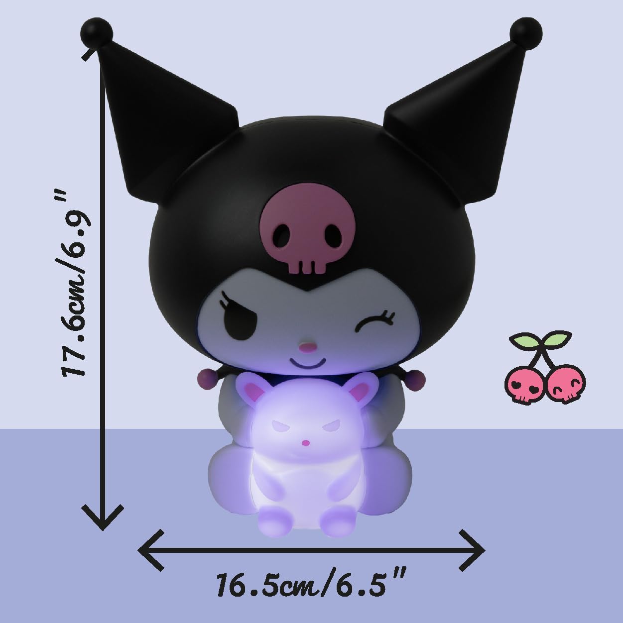 Paladone Kuromi GloBuddies Night Light, Officially Licensed Sanrio 3D LED Lamp, Battery Powered Gift for Hello Kitty Fans