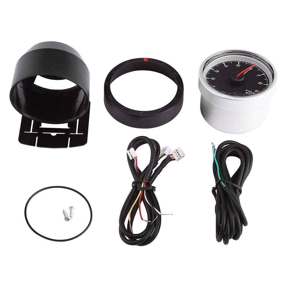 Tachometer RPM Gauge,Universal Tachometer Gauge Kit 12V 9000 RPM Shift Tachometer Gauge with LED