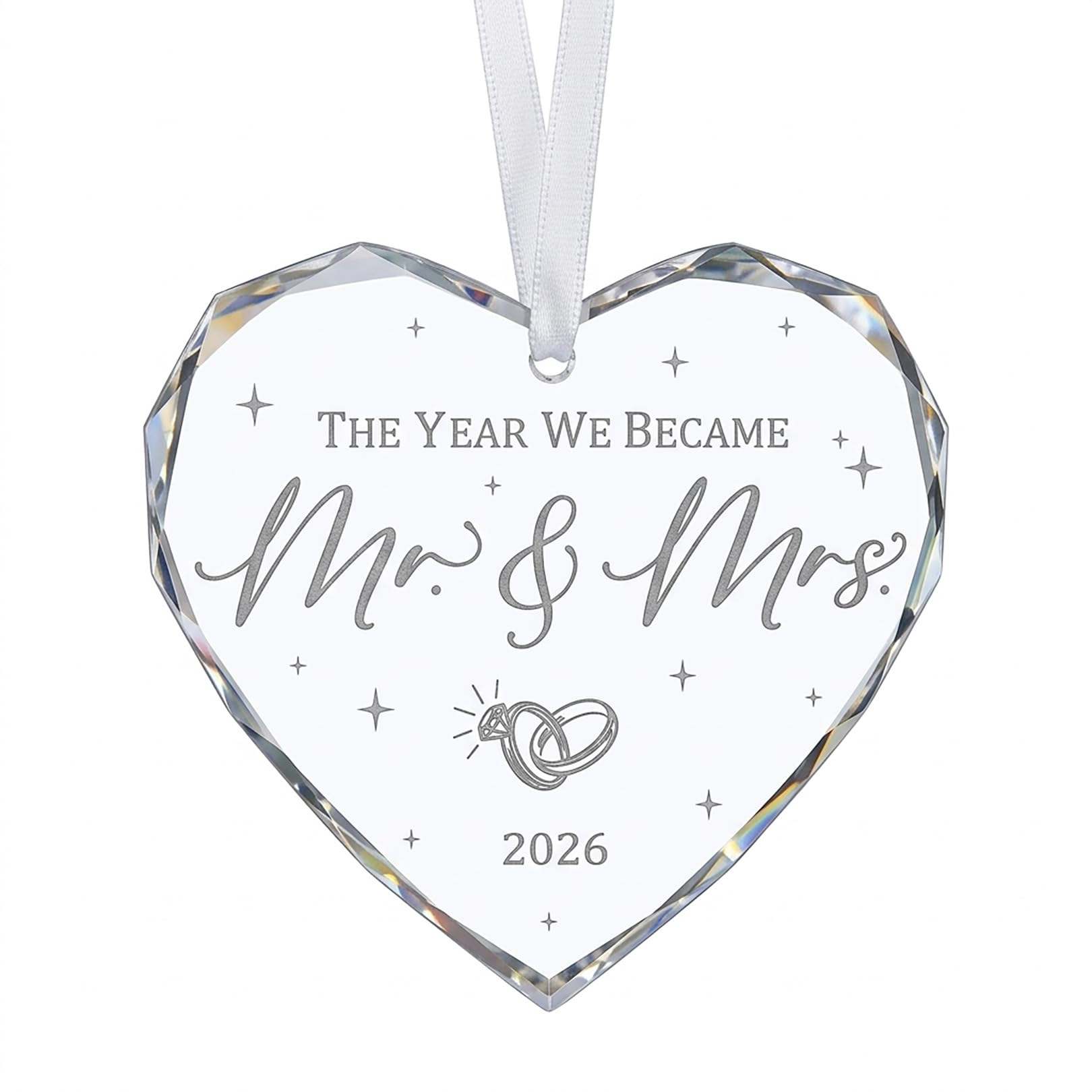 Wedding Gifts for Couples 2026, Acrylic Mr and Mrs Sign, “The Year We Became Mr & Mrs” Keepsake, Just Married Decoration Gift for Bride and Groom, Newlywed Engagement or Anniversary Present