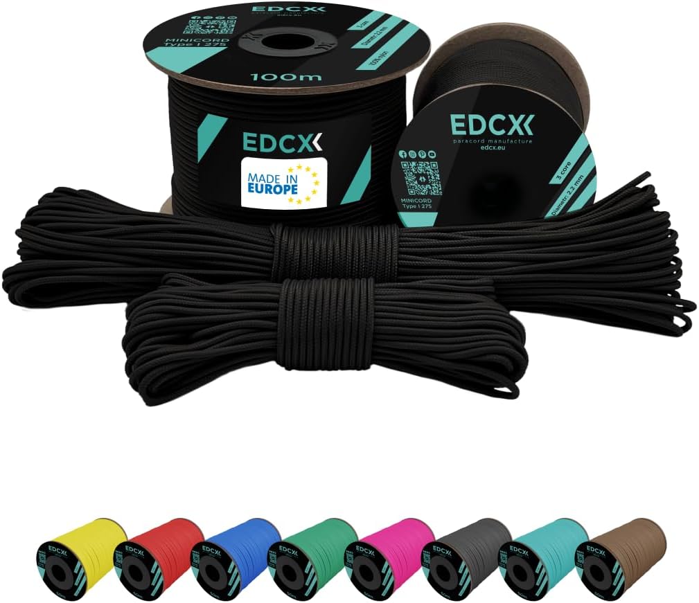 2 mm Nylon Paracord 275 (15, 30, 50 and 100 m)– 100% Nylon rope, 3-Strand cord, Nylon cord 2 mm in Many Colours