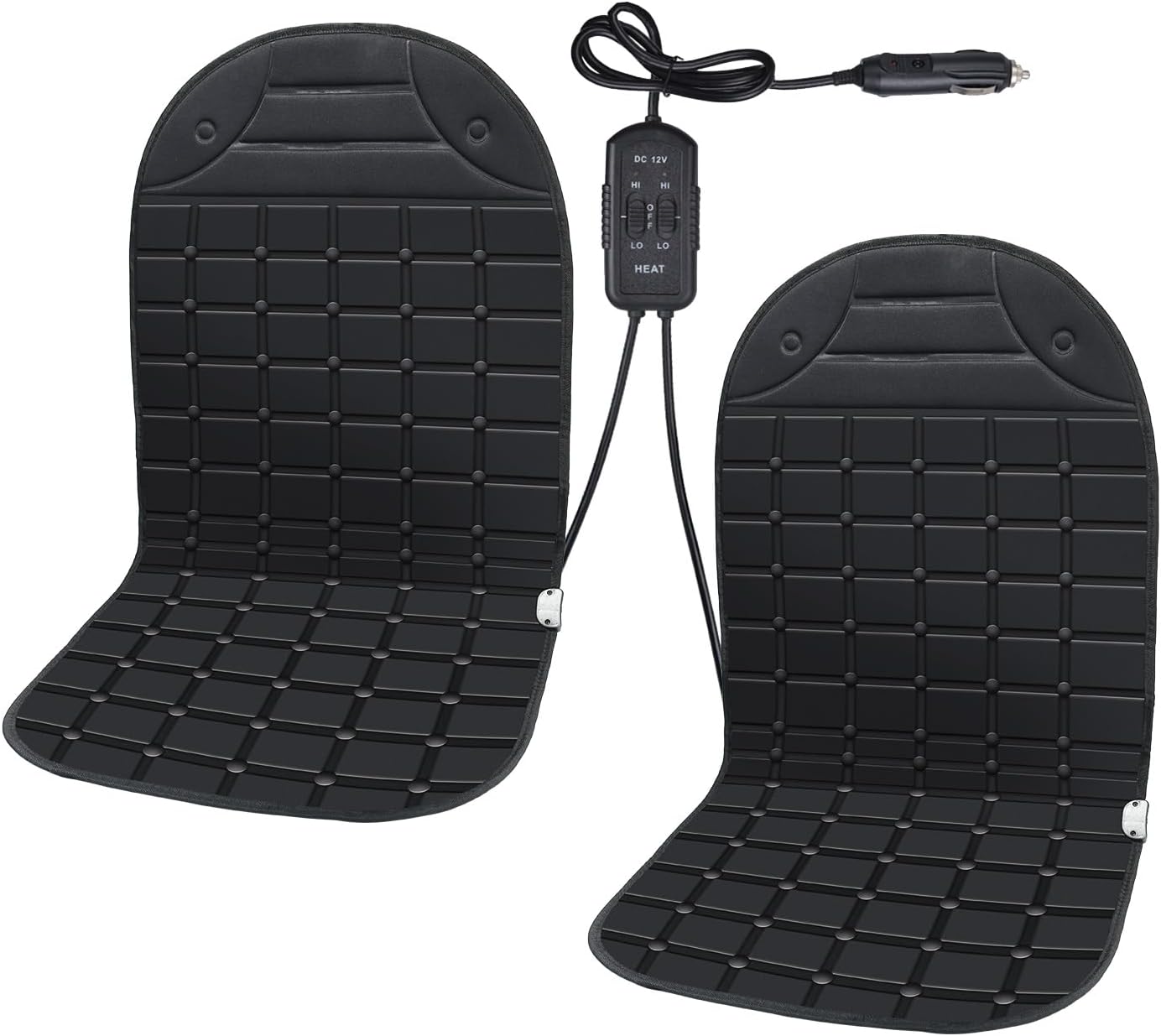 2 Pack Seat Cushion Winter Cover for Full Back and Seat (Black)