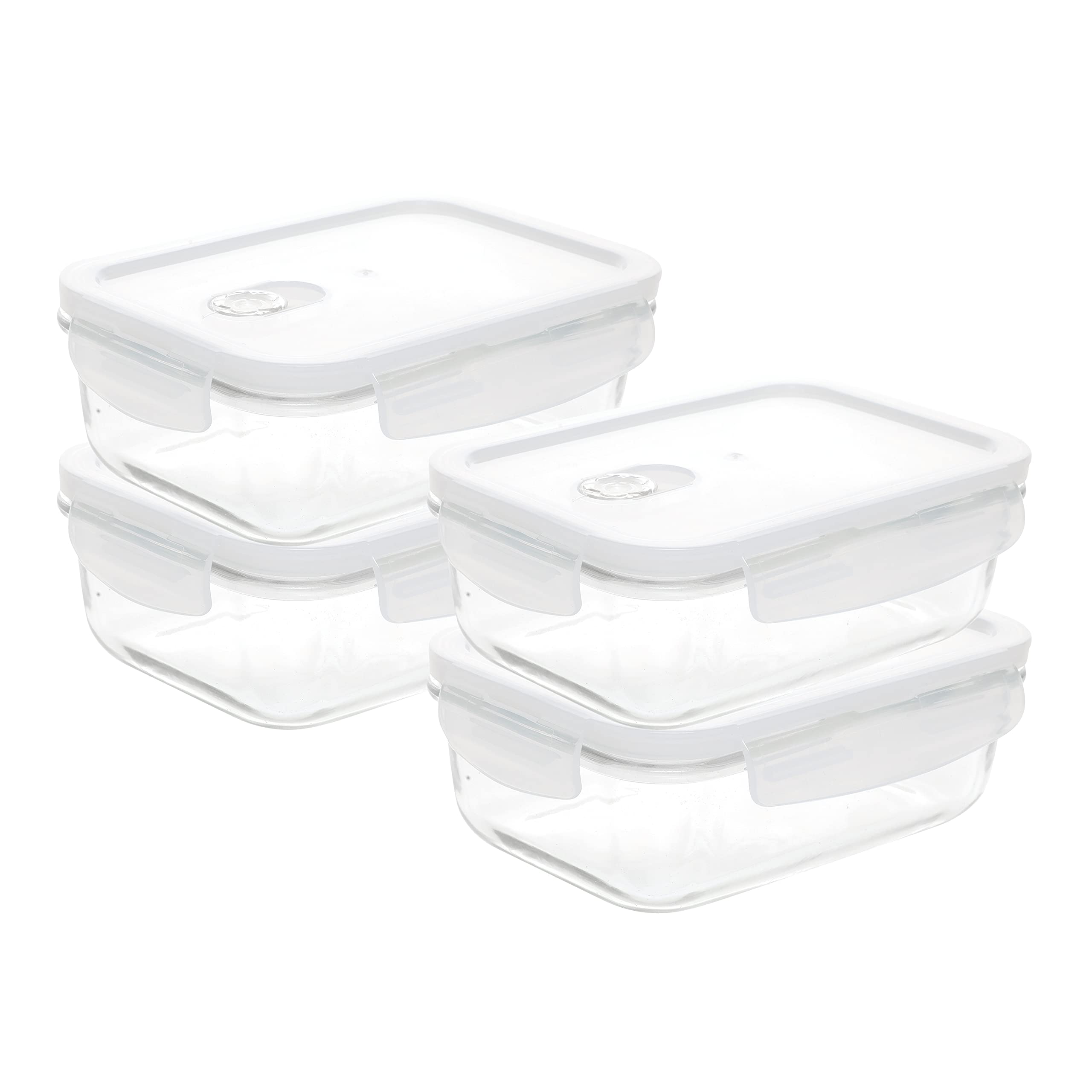 Glass Food Containers - Set of 4 -6 Glass Food Containers - Set of 4 -6