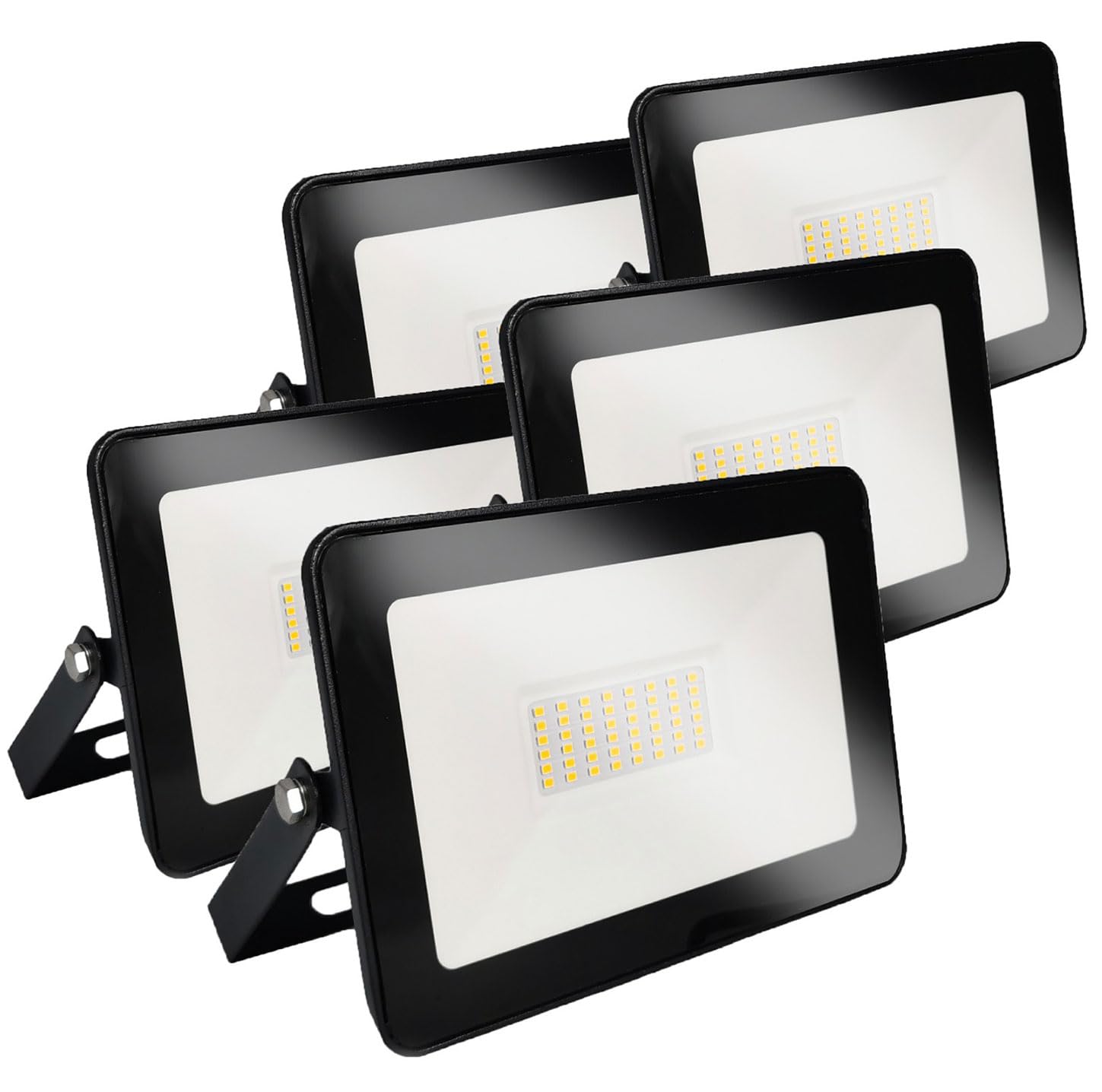 Europalamp Projecteur LED 30W Blanc Illuminez vos Espaces Intérieurs et Extérieurs avec Éclat et Fiabilité (3000K - Blanc chaud, 5)