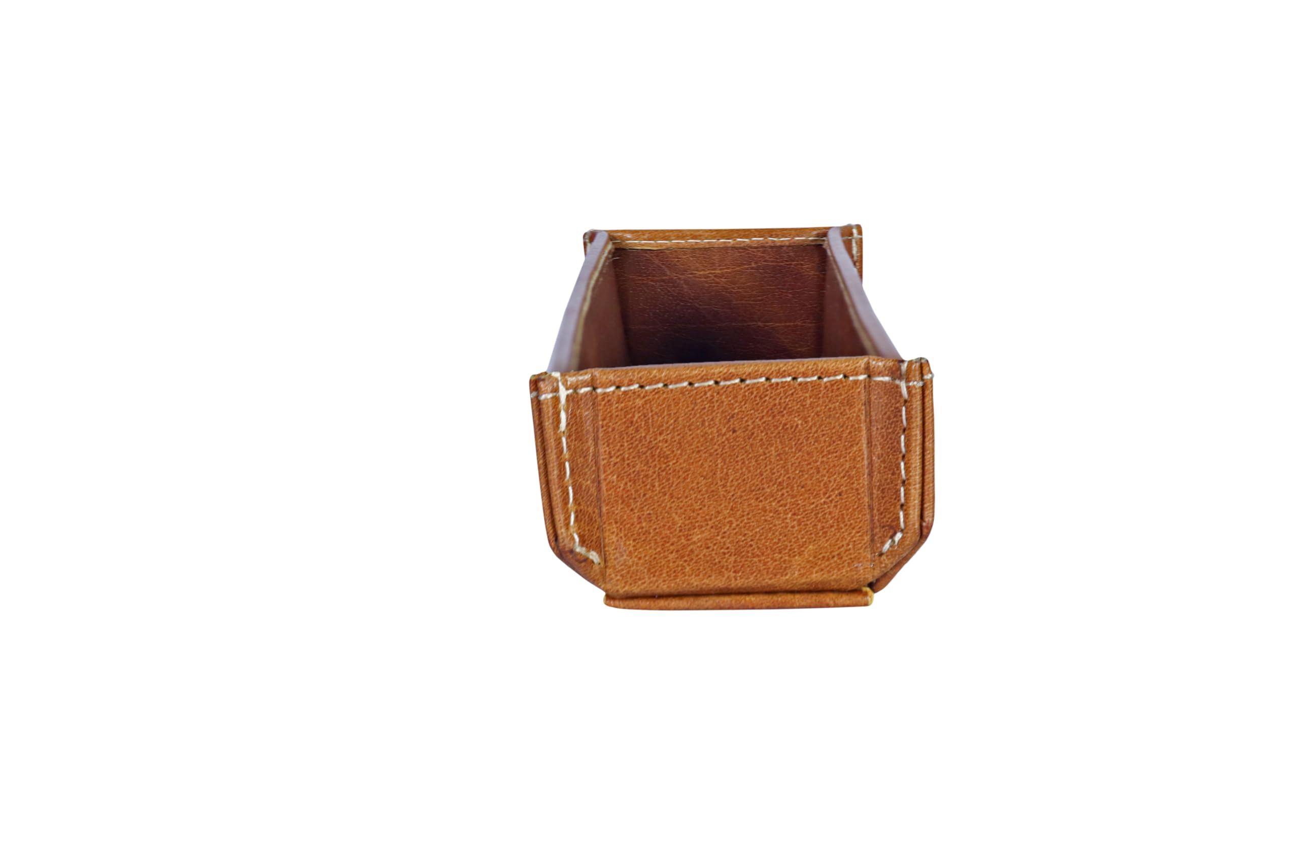 Alpenleder Stifteschale - Modell: ZENTA (Handgefertigt) - Nachhaltiges Bio-Leder aus regionaler Landwirtschaft | Stifteköcher leder *Fair Produziert* (19x4cm) (Cognac)