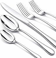 Nice Kitchen 40-Piece Stainless Steel Silverware Set for 8 - Heavy Duty Mirror Polished Flatware, Dishwasher Safe Cutlery Forks Spoons Knives