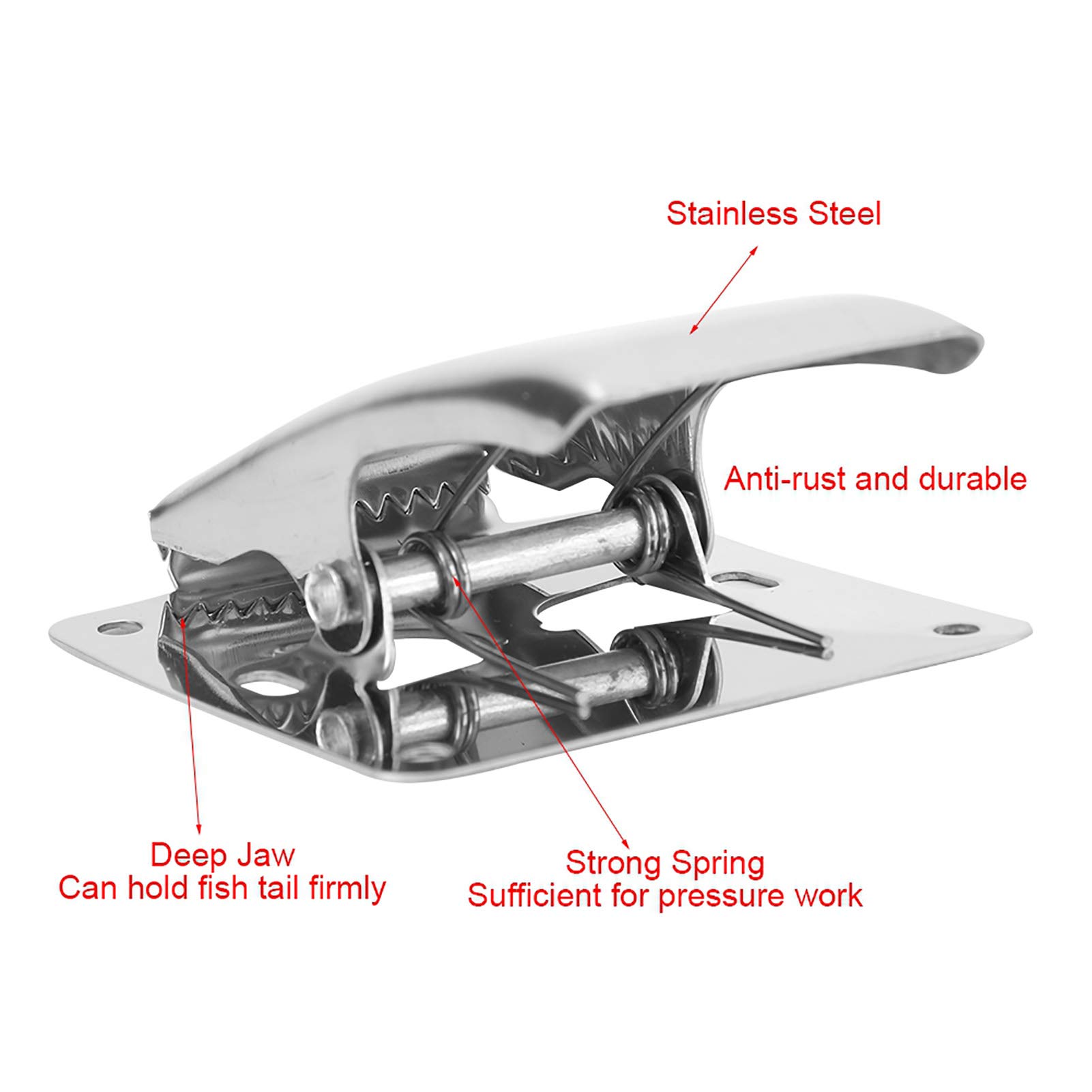 Stainless Steel Fish Fillet Clamp Tail Clip , Fillet Clamp , Fish washing Board Tools with Mounting Screws for washing Board Scaling Table Bait , Fillet Clamp , Stainless Steel Fish Fillet Clamp TaiFi