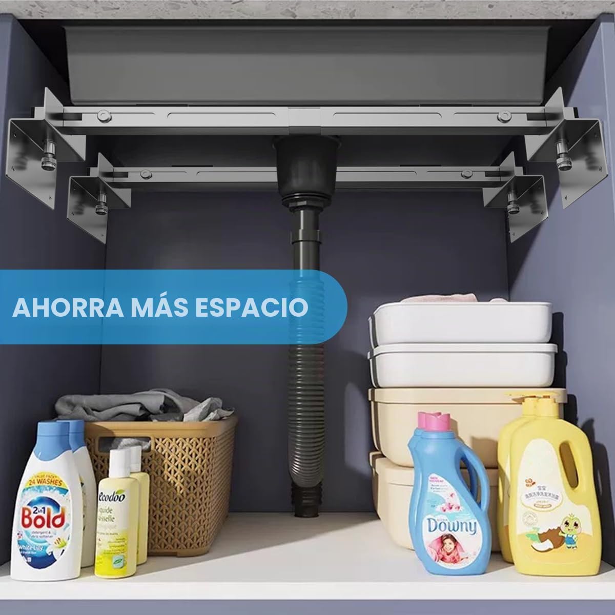 Soportes Para Fregadero Bajo Montaje, 2 Piezas Ajustable Soportes Para Fregadero Bajo Encimera De Acero Inoxidable, Kit de Instalación Resistente Para Fregadero De Cocina Y Baño (71-100 cm)
