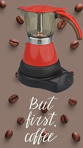 Miniatura 6 de Cafetera Eléctrica Cafetera Eléctrica Roja de 3 Tasa BC-95514