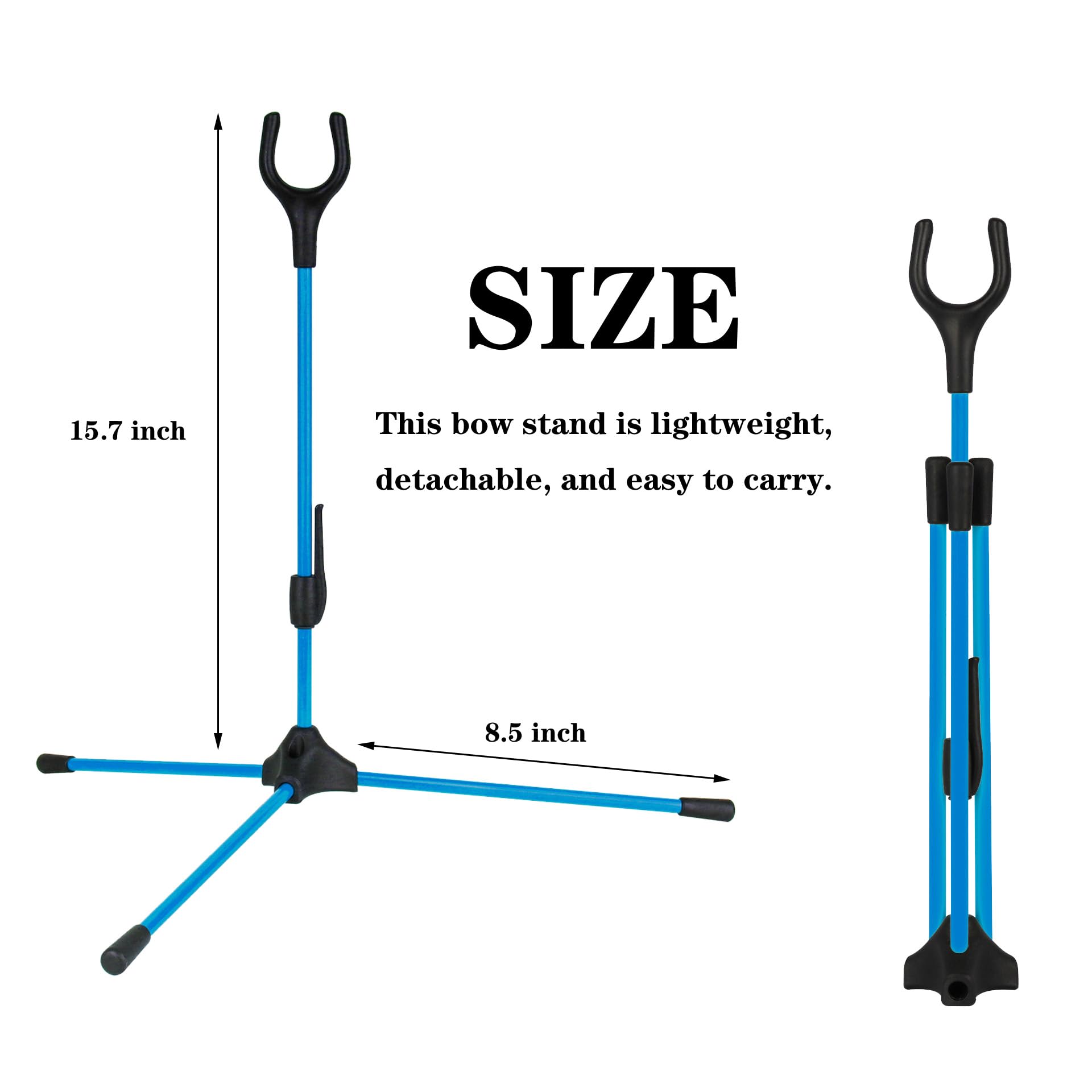 KURUGEILI Archery Bow Stand Fiber Glass Lightweight Bow Holder Rack Legs for Recurve Bow Compound Bow Longbow Takedown Bow