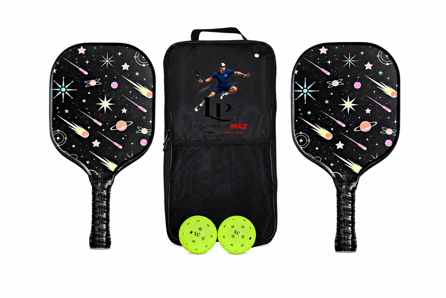 Kids Pickleball Paddle Set | 2 Fiberglass Paddle & 4 Balls| Lightweight Fiberglass Face | PP Honeycomb Core | Comfortable Grip | Junior Players Age 5-12 Years | Indoor & Outdoor Play-image-34