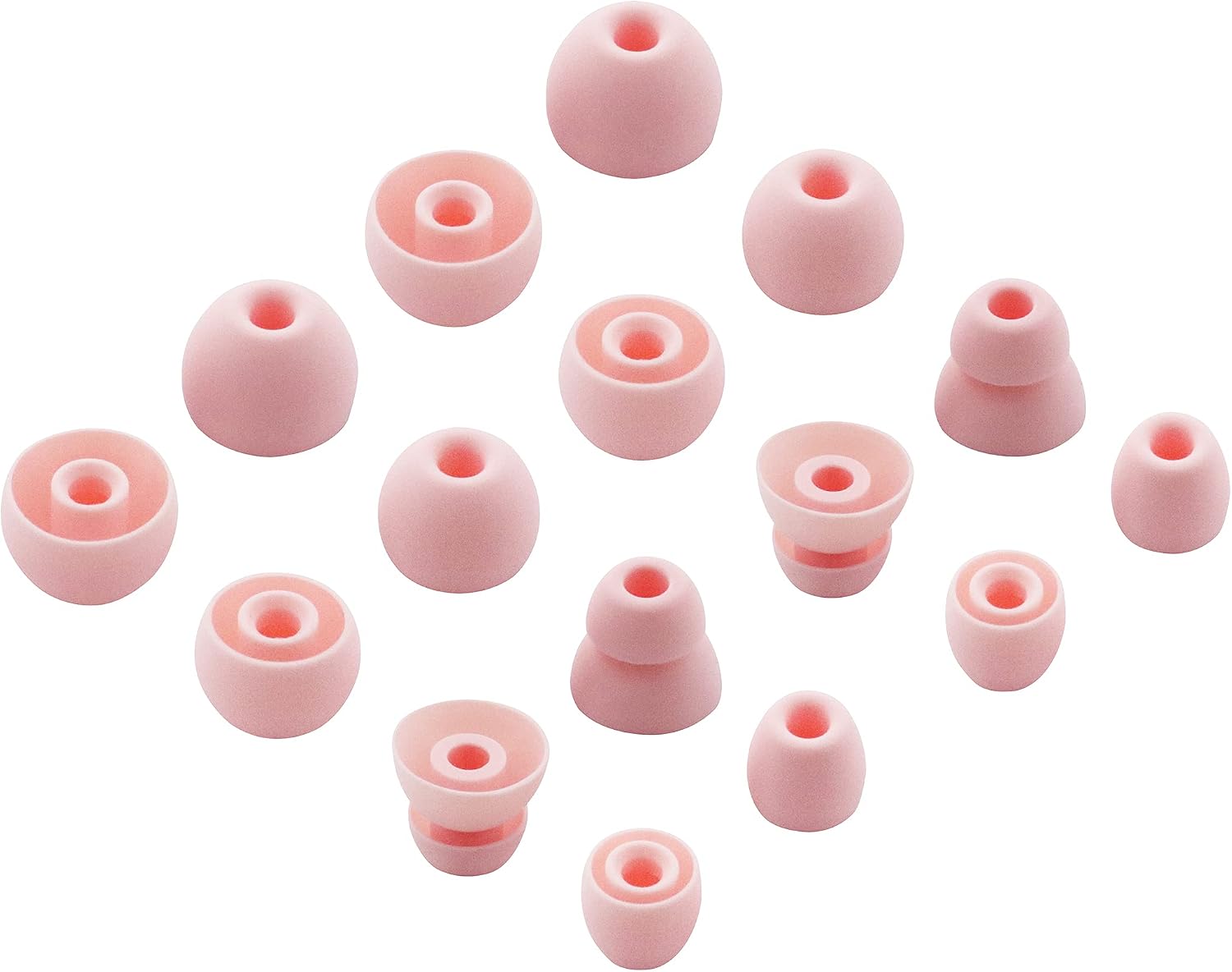 ALXCD Replacement Ear Tips for Powerbeats Pro Headphone, 8 Pairs S/M/L/D 4 Sizes Soft Silicone Earbud Tips, Fit for Powerbeats Pro (Cloud Pink)