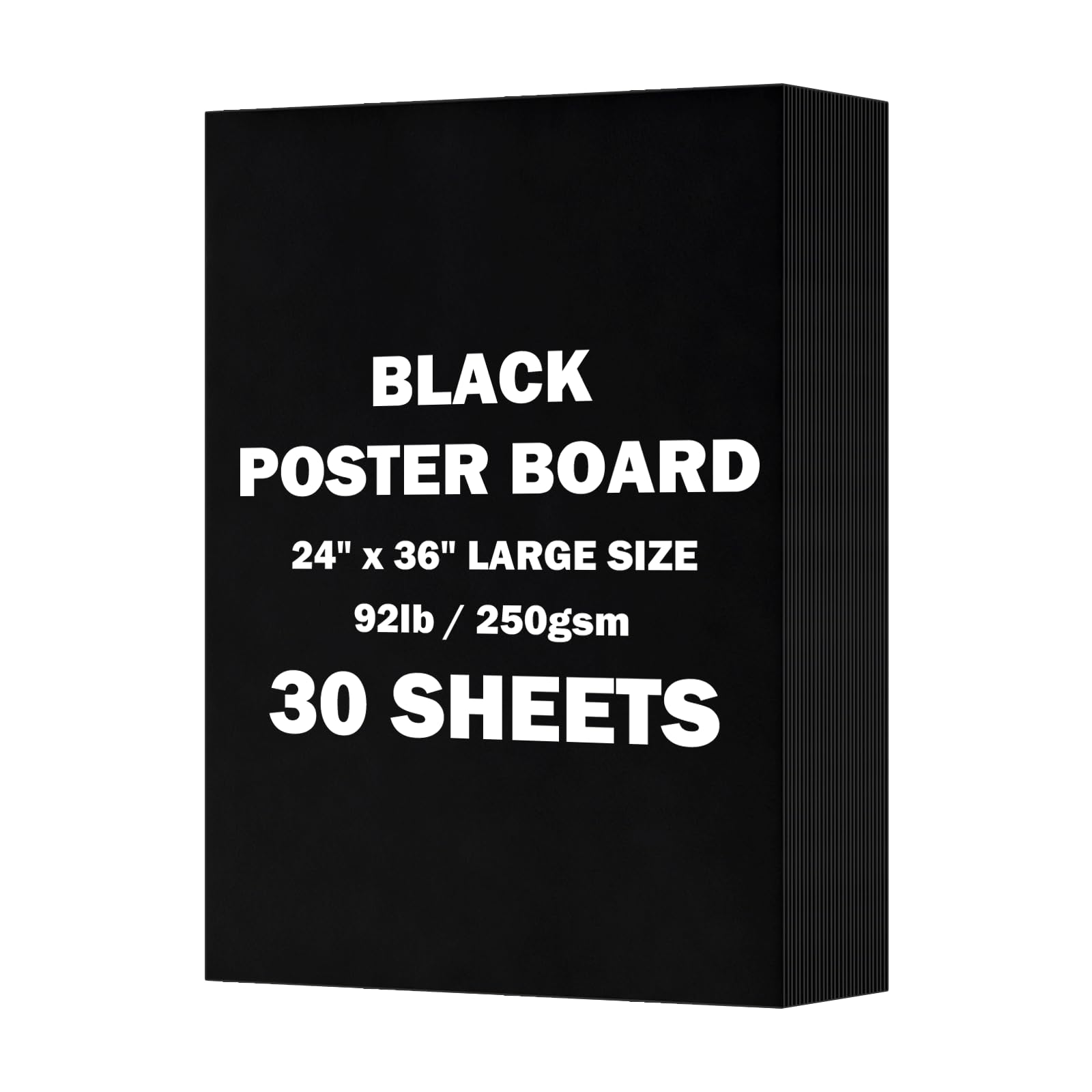 Black Poster Board Paper, 24"x36" Poster Sheets, 30 Sheets