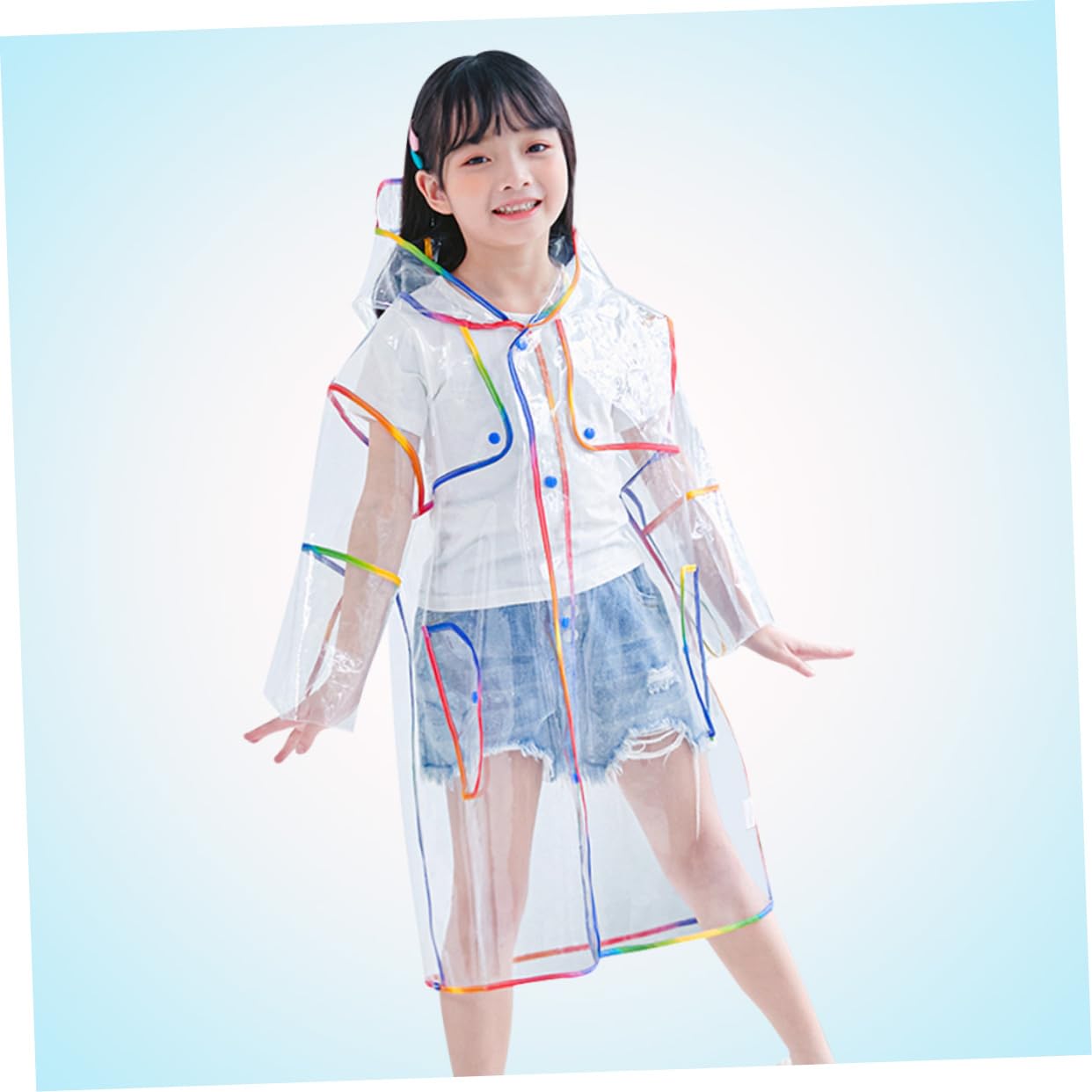 VANZACK Impermeabile Per Con Cappuccio Impermeabile Portatile Impermeabile Trasparente Poncho Antipioggia Colorato