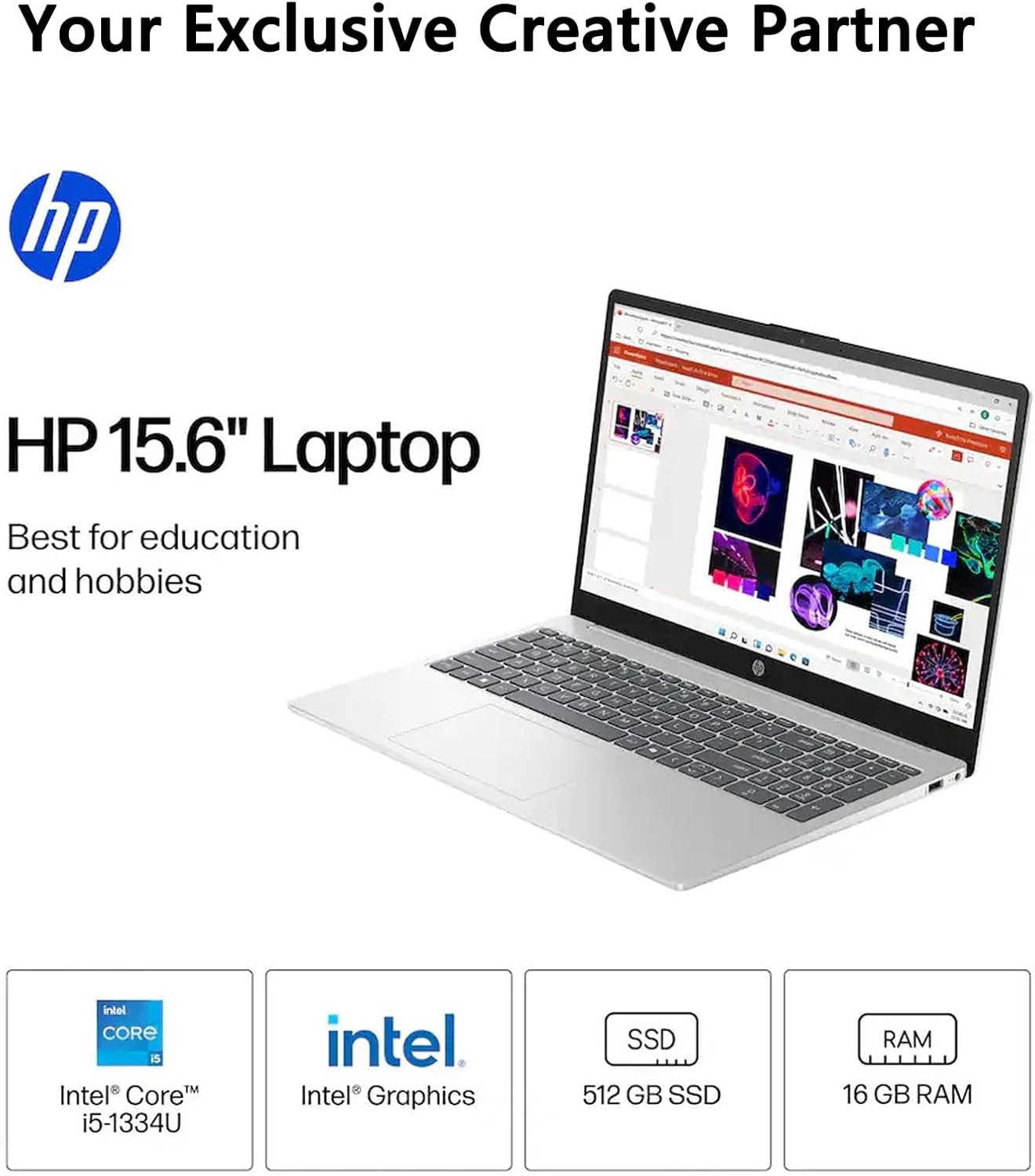HP 15.6" FHD 300 Nits Touch Laptop | 13th Gen Intel Core i5-1334U 10-Core | 16GB RAM 512GB SSD | Long Battery Life| Privacy Camera| Wi-Fi 6| Copilot AI | Windows 11| for Business & Student| RK Bundle image 3