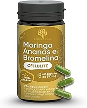 Bromelina Forte Drenante 5000 GDU - Anticellulite e Drenante | Moringa BIO, Ananas e Bromelina | 60 Capsule Anticellulite RedMoringa | L'unico con Moringa per Metabolismo Lipidi e 7 Piante Diuretiche