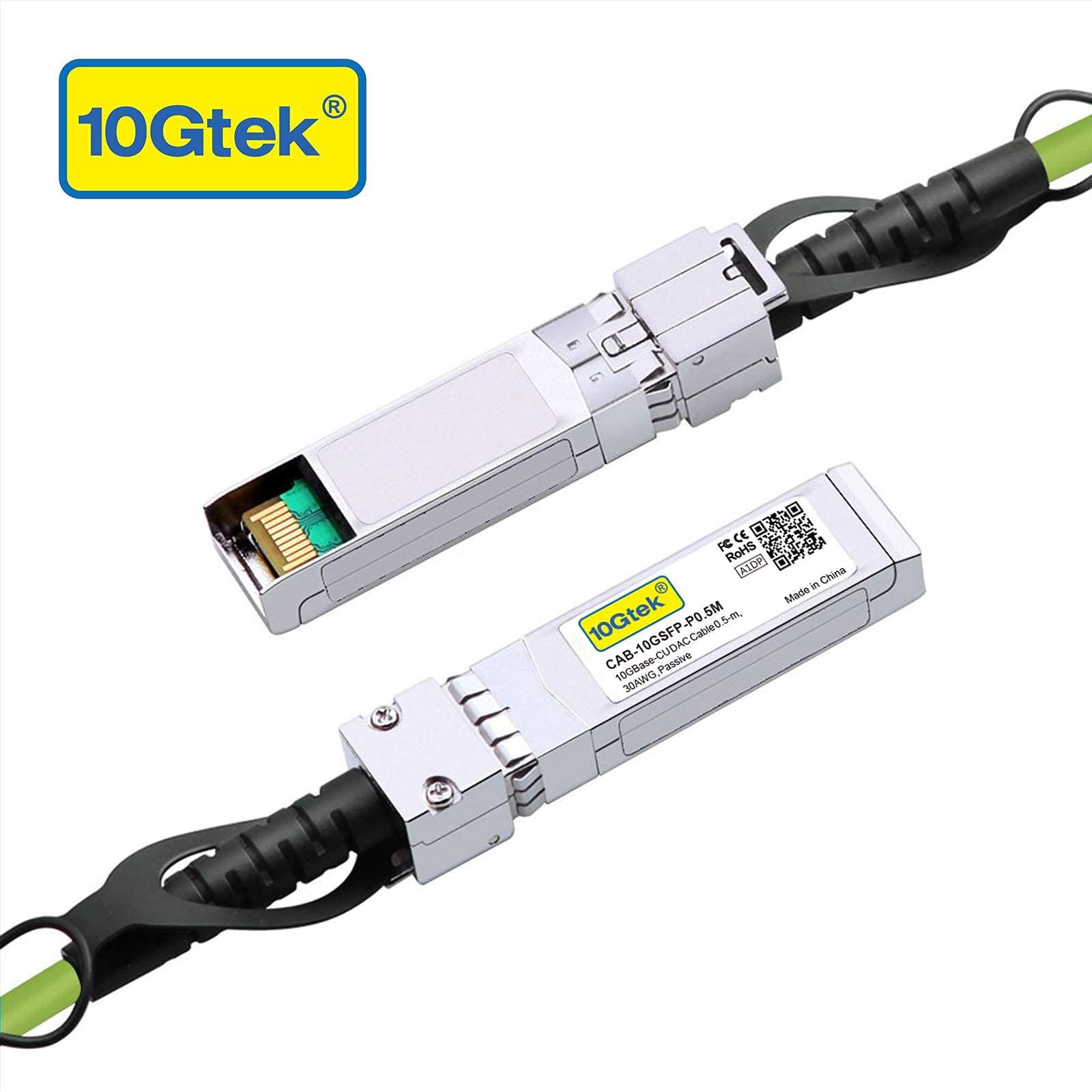 [Verde] Cable 10G SFP+ DAC de color - Cable Twinax SFP para Cisco SFP-H10GB-CU3M, Meraki MA-CBL-TA-3M, D-Link, Supermicro, Netgear, Fortinet, 3 metros (10ft)