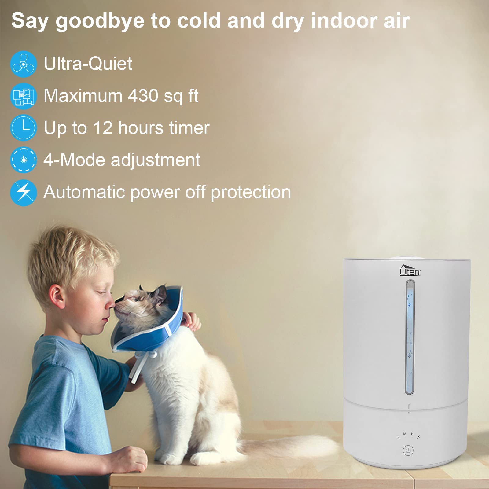 Ultrasuoni Silenzioso Aria Umidificatore Bambini Nebulizzazione con Aromi Essenze Oli Diffusore Può Essere Cronometrato per Camera Ufficio Camera da Letto