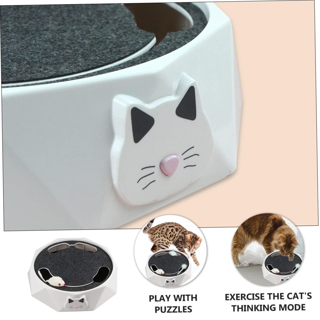 SUPVOX Souris Électronique Interactive pour Chat, Jouet Cache-Cache Blanc | Abs, Fonctionne 3 Piles Aa, Format Portable, Expérience de Chasse Simulée
