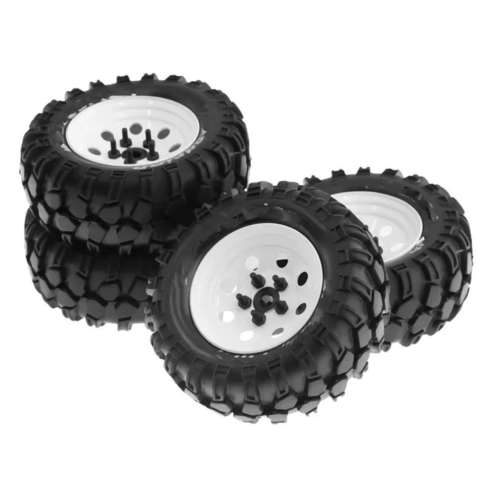 RC Pneumatici Ruote Compatibile Con Traxxas TRX4 D90 D110 Per Axial SCX10 4 Pezzi 93mm Metallo 1.9" Beadlock Cerchione Gomma Set 1/10 RC Crawler Car