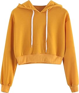 Sudadera corta para mujer, de color liso, con capucha, de manga larga, cómoda, suave, transpirable