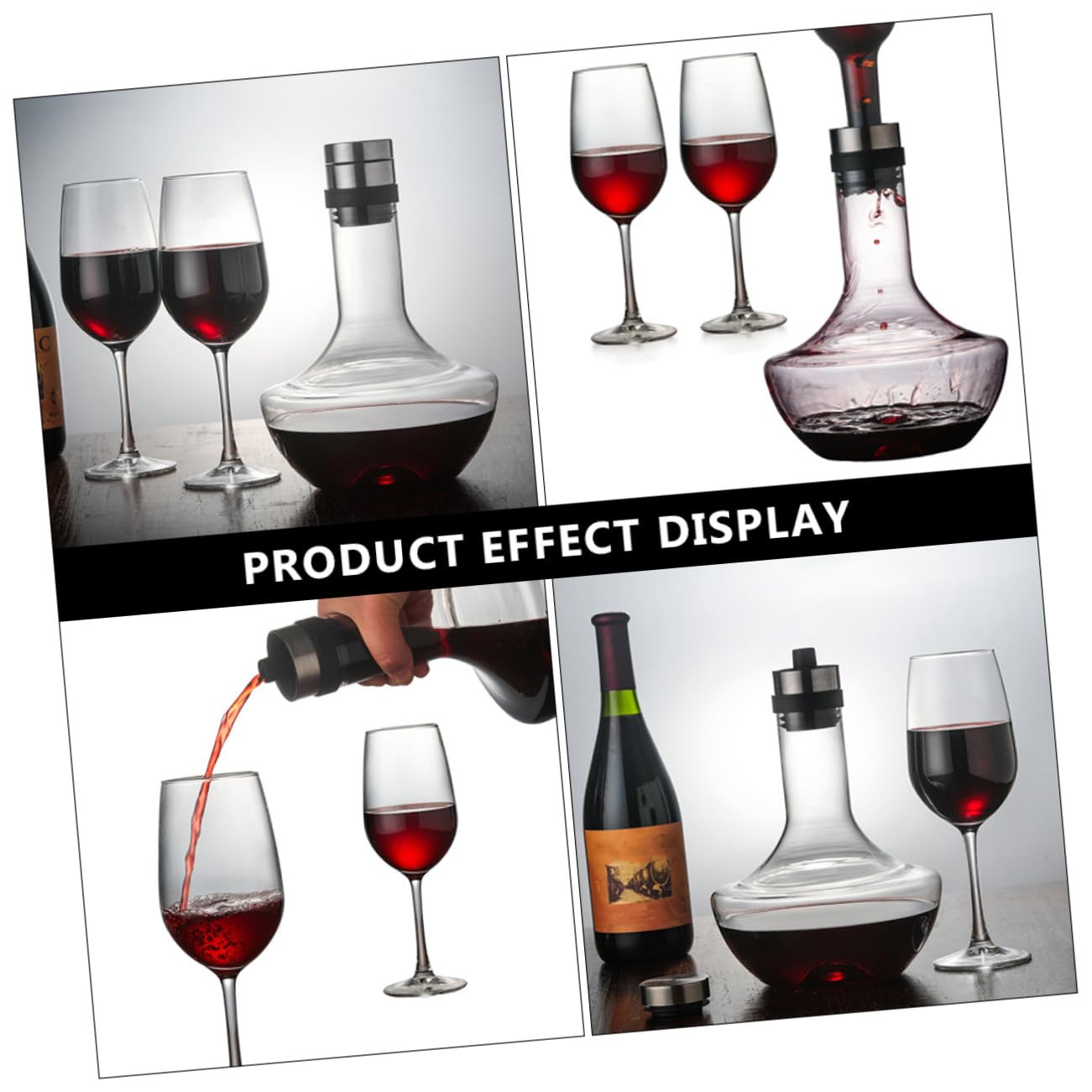 Alipis Decantador de Vidrio Transparente de Decantador de Vino Rápido Hogar de Vidrio para Doméstico para Servir Vino Tinto