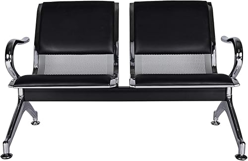 Miniatura 17 de Sillas de sala de espera de 3 asientos, banco de sala de espera con brazos, banco de recepción del aeropuerto, sillas de recepción de invitados