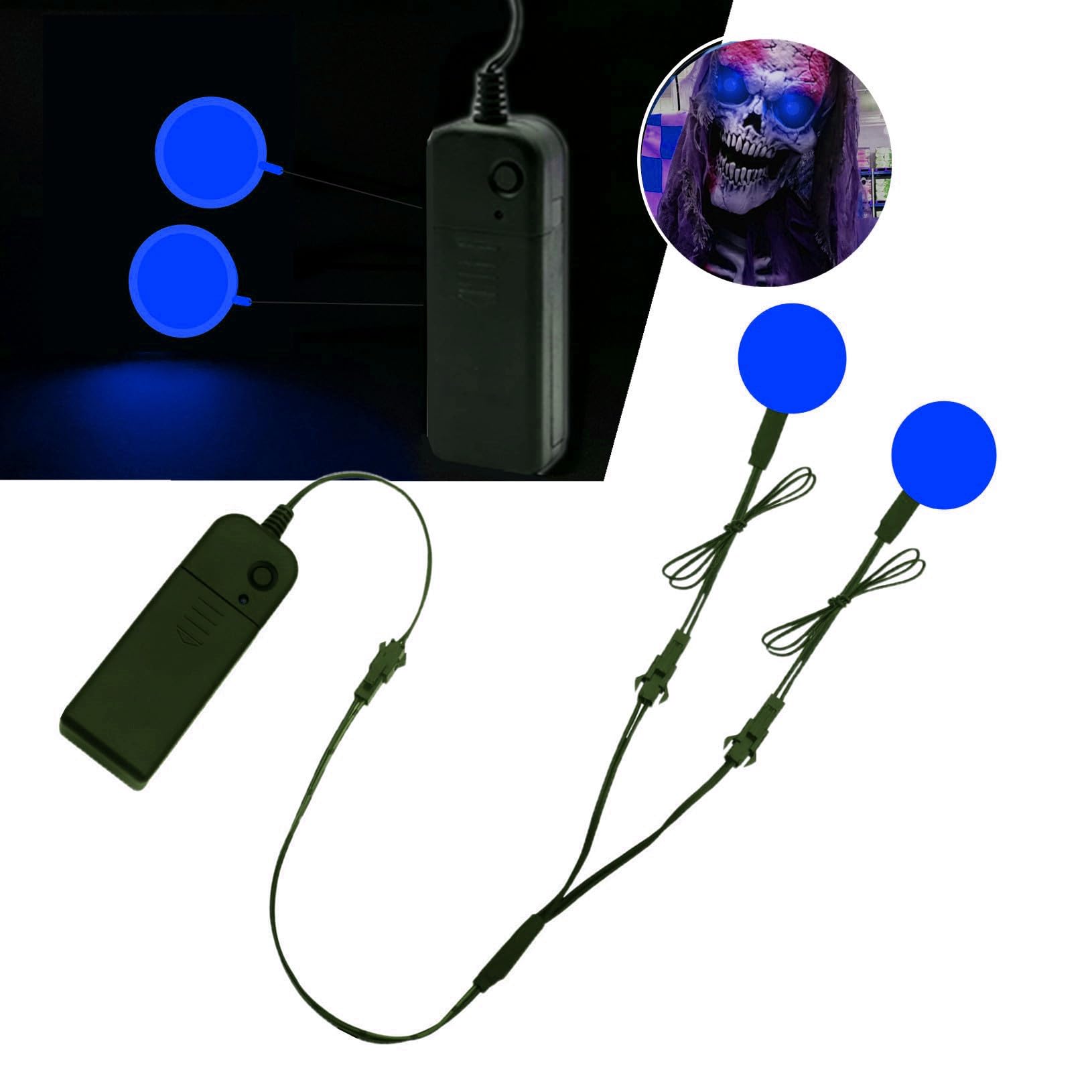 Ourbest Led Eyes EL Glowing Panel, Flexible led Eyes for Skeleton Pumpkin Electroluminescent Panel Cuttable Cosplay Props Mask Decor, Red M 30mm (Blue, 20mm)