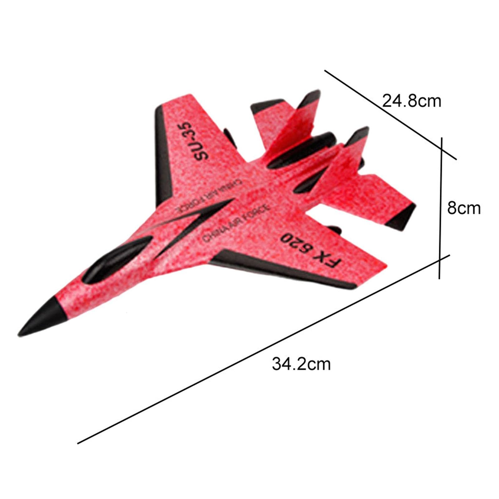 Avión Teledirigido Avión Foam RC Planeador Control Remoto Fijas Fácil Manejo Material Resistente Ideal para Principiantes, batería roja 2