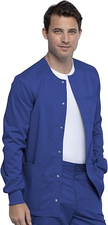 Cherokee Men Warm Up Scrubs Jacket Workwear Revolution Snap Front WW380