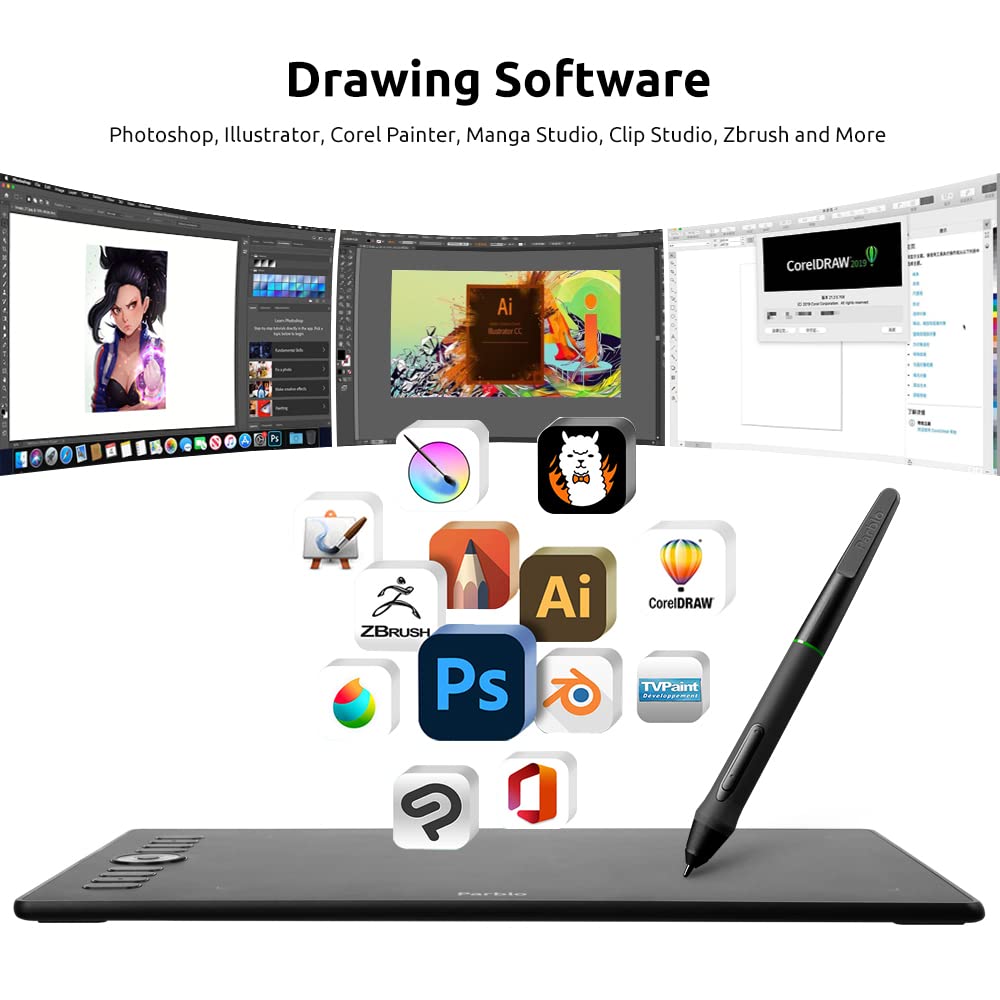 Amazon | Parblo A610 Pro 10X 6インチ グラフィック描画タブレット