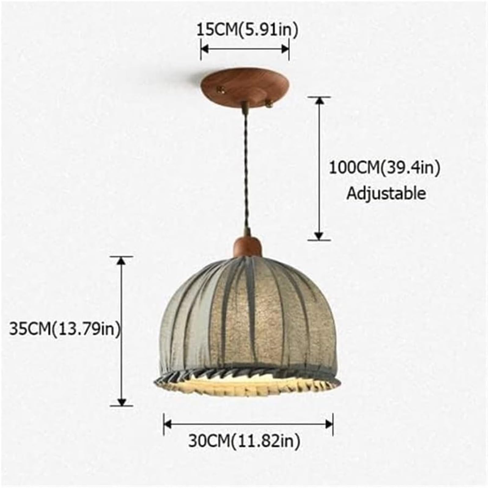GWJKG Nowoczesne 1 bębna sufitowa ciepłe i proste wiszące lampy tkaniną cień metalowe światło wyspowe z sypialnią iluminację szklane żyrandole (białe)