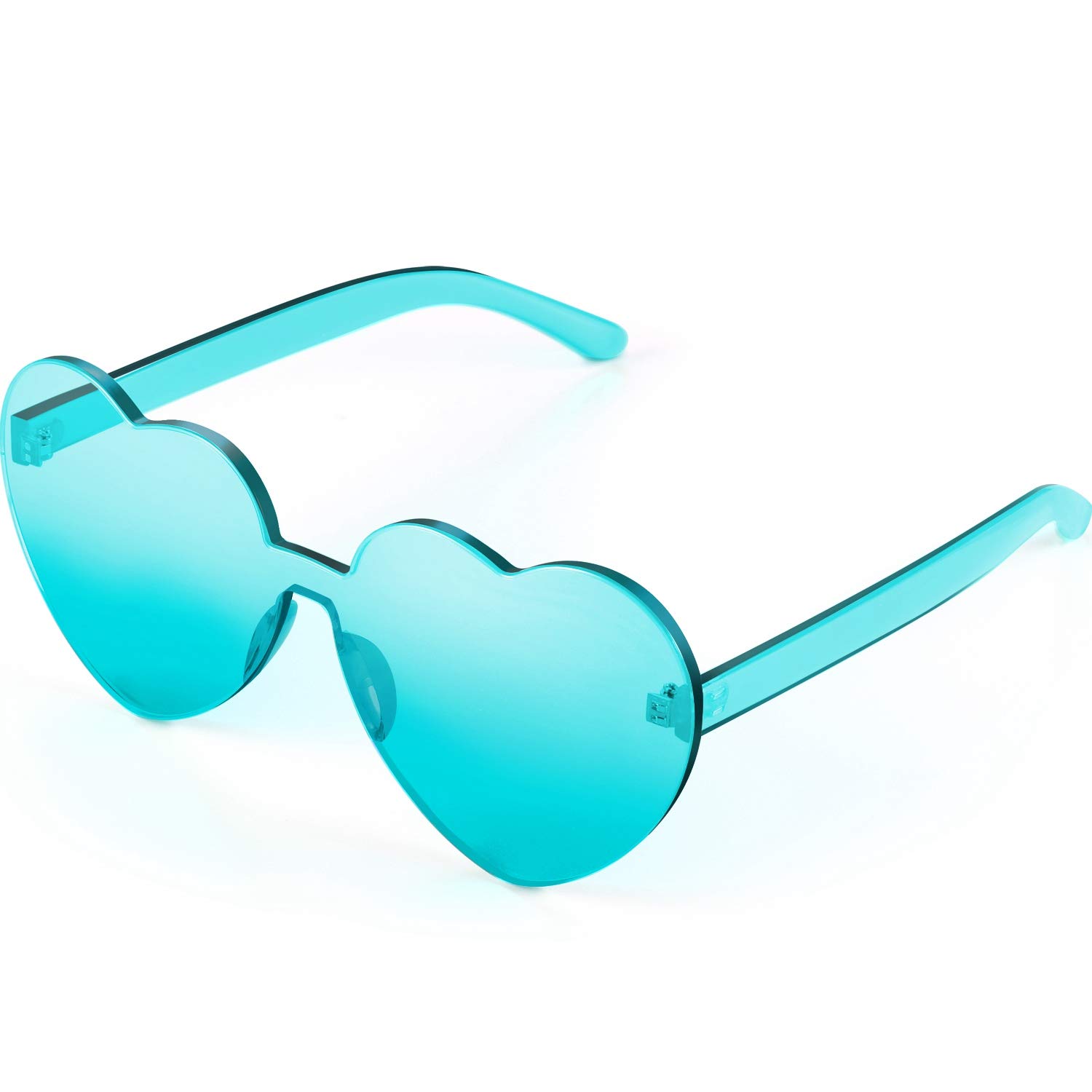 Maxdot Heart Shape Sunglasses Rimless Transparent Heart Glasses Colorful Party Favors
