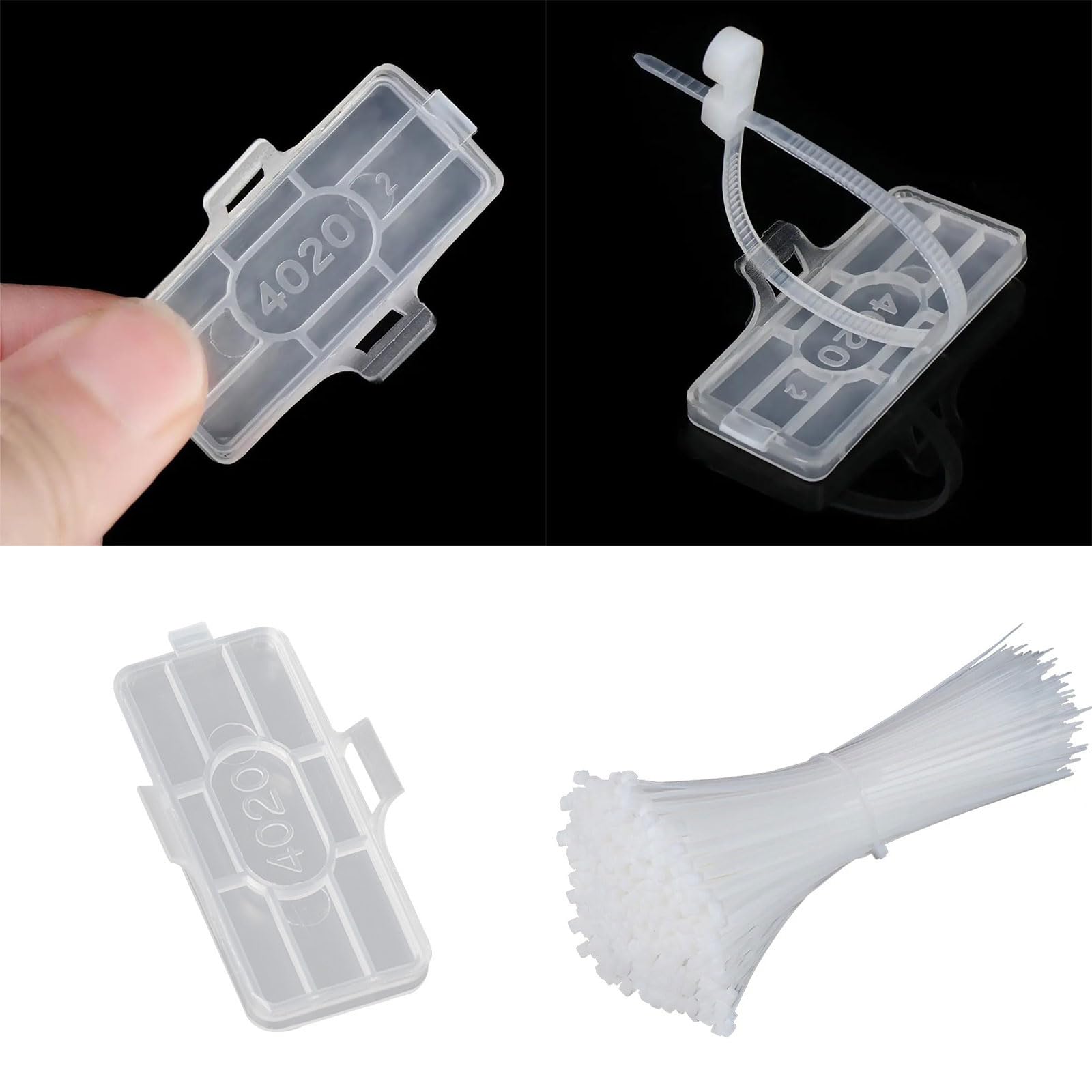 50 Etichette Porta Cavi In Nylon Trasparenti - Impermeabili E Antipolvere, Due Misure 31x10mm E 43x19mm