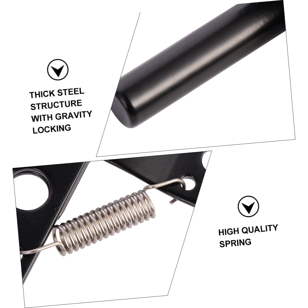 DOITOOL Loquet de Portail Autobloquant en Acier Inoxydable Noir avec Installation Facile pour Portes en Bois et Clôtures de Jardin, Verrouillage Automatique Sécurisé