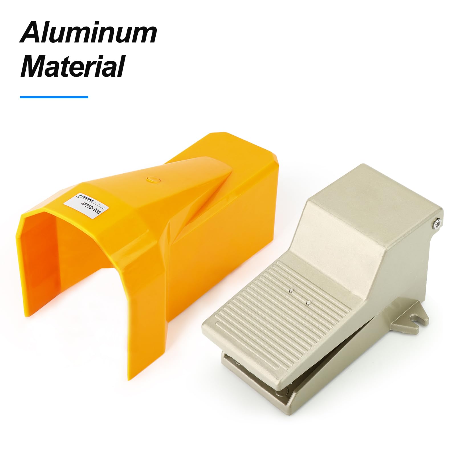 TAILONZ PNEUMATIC 1/4 "BSP Pneumatisches Fußpedal-Ventil-Kit 5 Wege 2 Positionen mit Gewinde und rutschfestem Gummi-Druckregler 4F210-08G mit 6mm Pneumatik-Anschlüssen mit Schutzschild