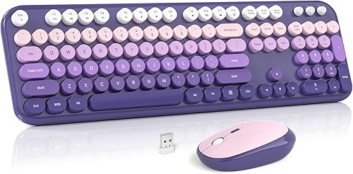 Miniatura 33 de Combo de teclado y mouse inalámbricos para Windows, teclado inalámbrico externo de tamaño completo 2.4G, mouse compacto, 8 teclas multimedia y