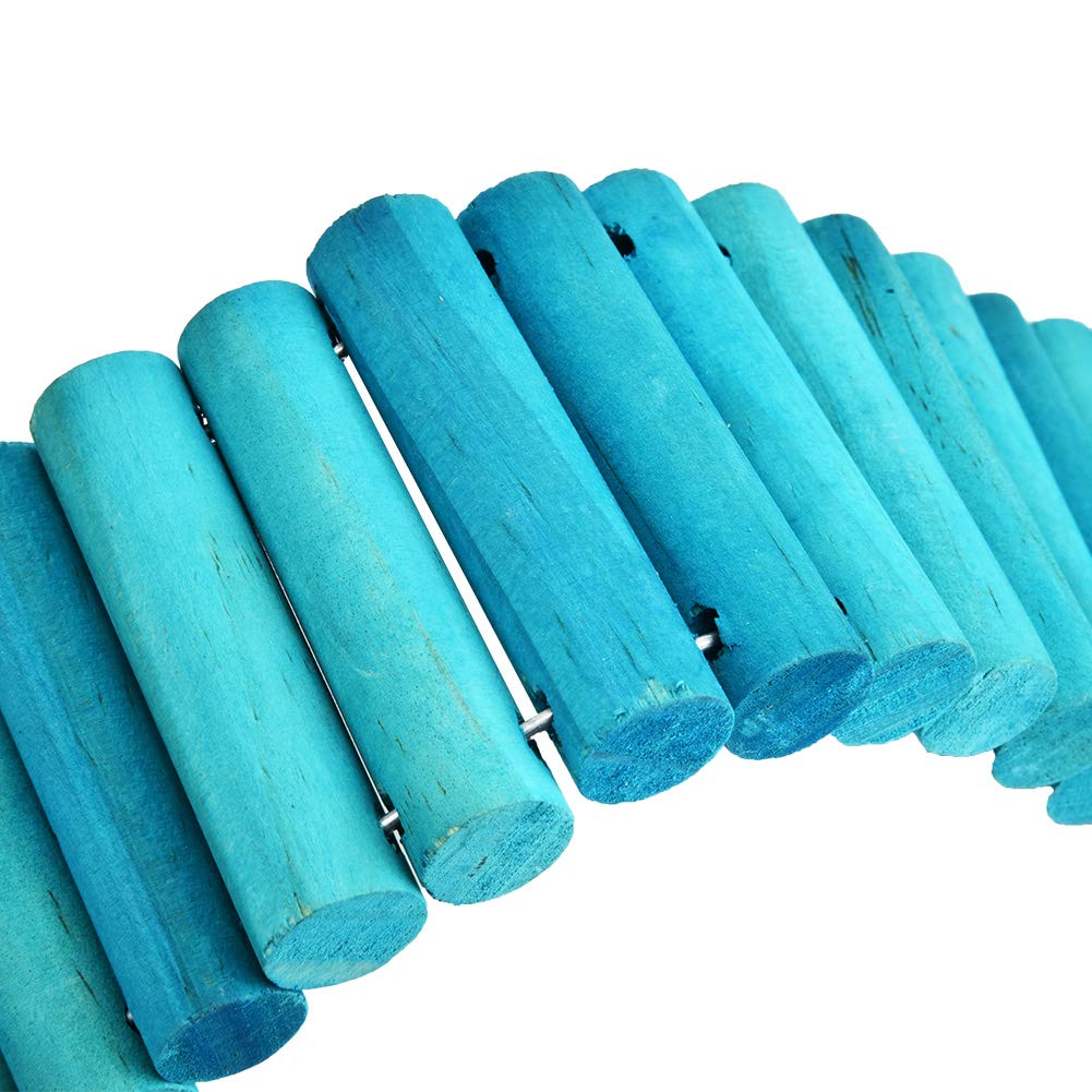 Zerodis 6 * 50 CM Mascota hámster Loro Escalada de pie Escalera de Madera Juguete Suave Escalera Puente Colgante Juguete de Entrenamiento para Animales pequeños