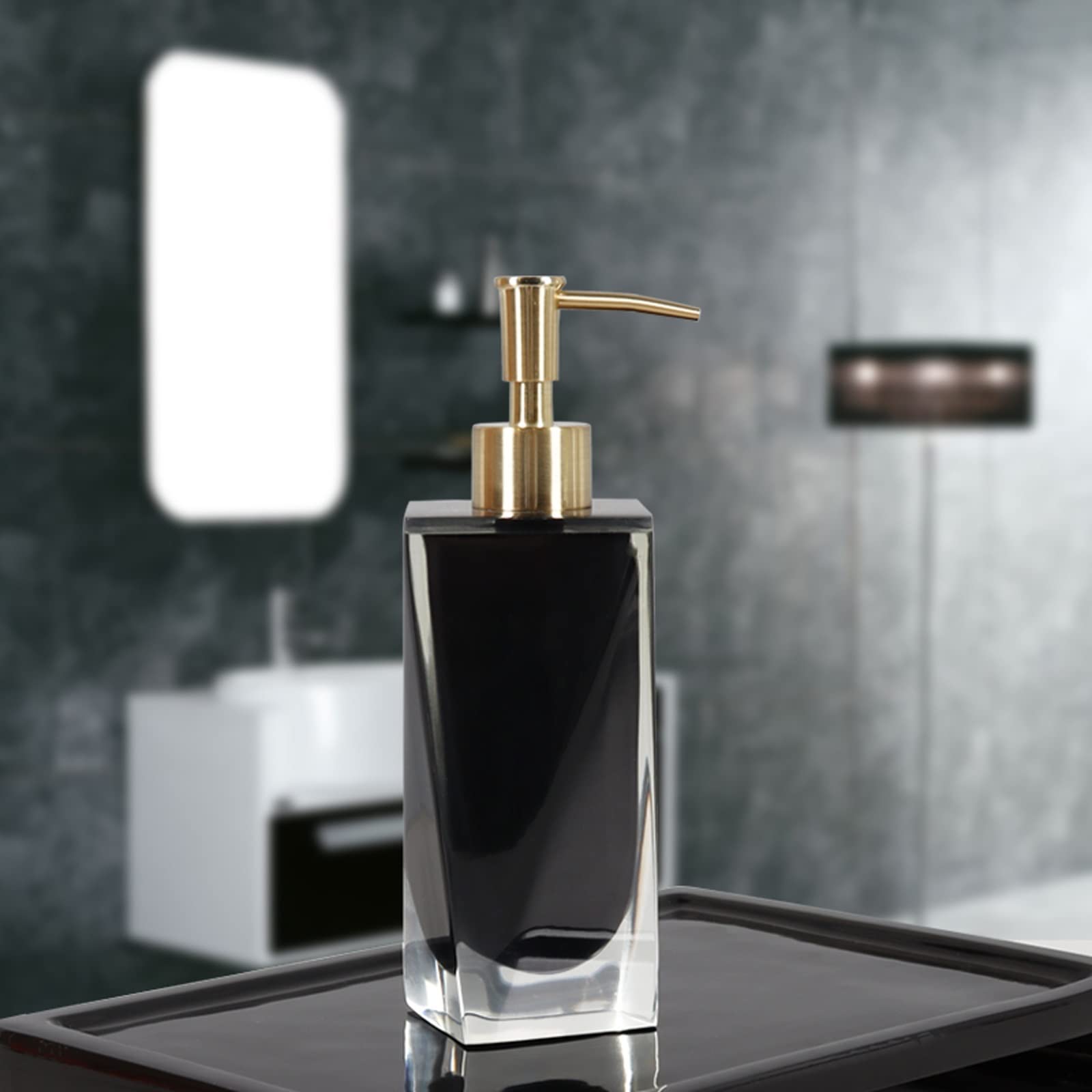 Dispenser Di Saponi Per Le Mani Il distributore di sapone resina resistente può essere posizionato nel distributore di sapone quadrato del bagno, grande capacità Dispenser Di Sapone Da Cucina (Color