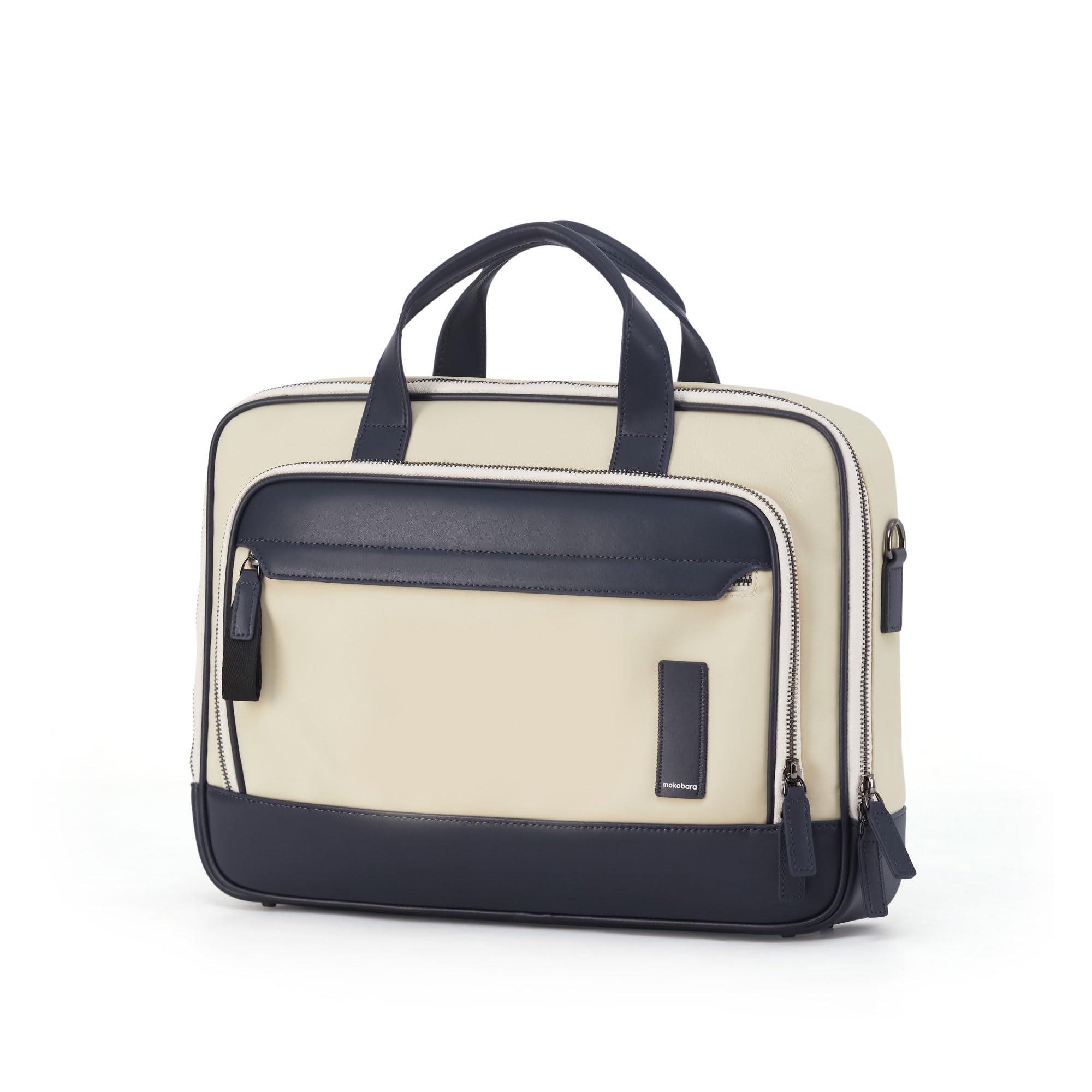 MOKOBARA Bass Briefcase 15.6 Inch Laptop Bag 10.5L Office Use | PVC & Vegan Leather Trims Water Resistant Microsuede Fits MacBook Padded Adjustable Strap Grab Handle Luggage Strap Men Women