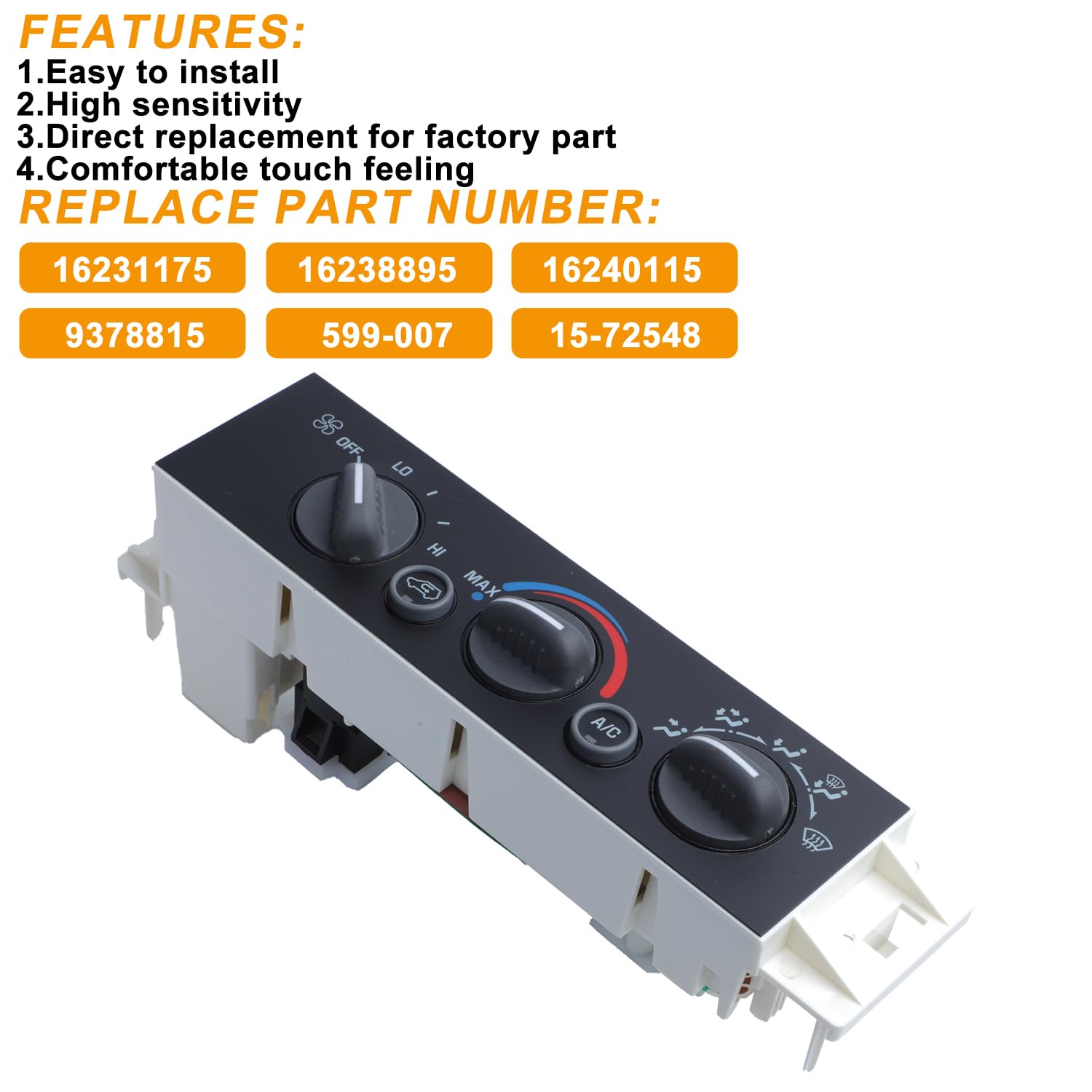 Manual Air Control Module Ac Control A/C Heater Climate Control Module For Chevy GMC C1500-C3500 K1500 -K3500 599-007 1997 Gmc Sierra 1500 Accessories AC Heater Control Module Chevy GMC - View #7