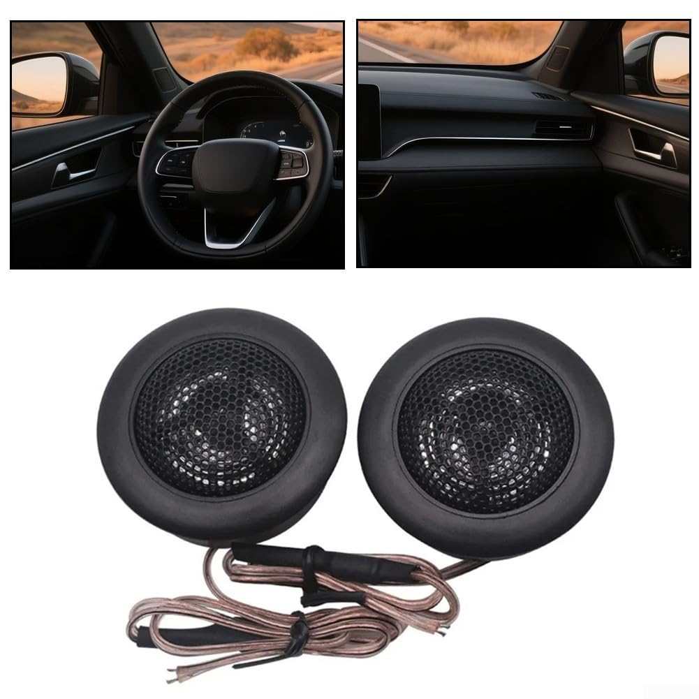 Tweeter a cupola per auto, 120 W, 4 Ohm, altoparlanti audio ad alta frequenza, sistema audio per auto, colore nero, confezione da 2