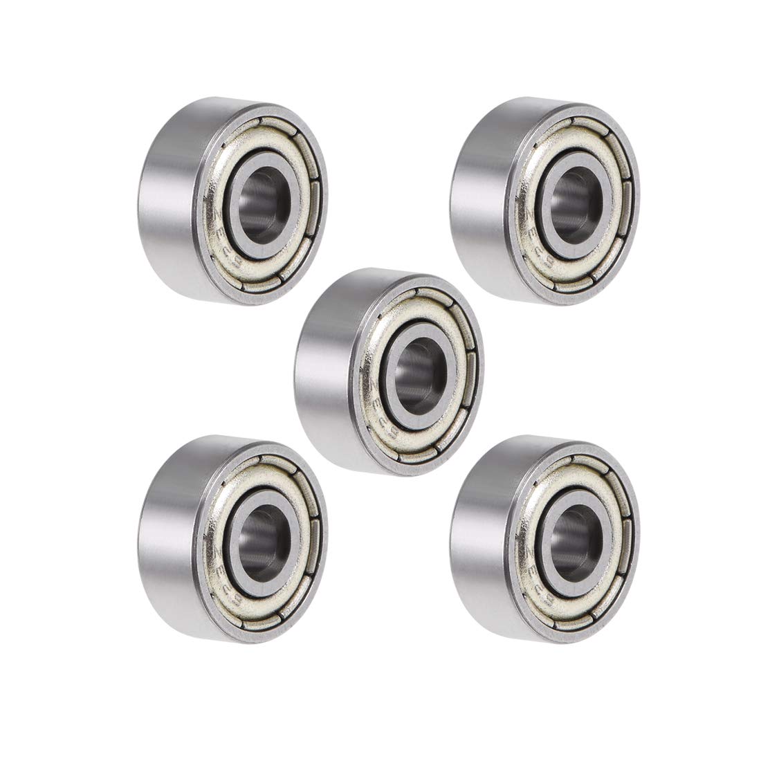 sourcing map623ZZ Deep Groove Ball Bearing 3x10x4mm Double Shielded ABEC-3 Bearings 5-Pack
