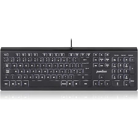 perixx PERIBOARD-324 Wired Backlit Keyboard with 2 Hubs, X Type Scissor Key, Black, UK Layout