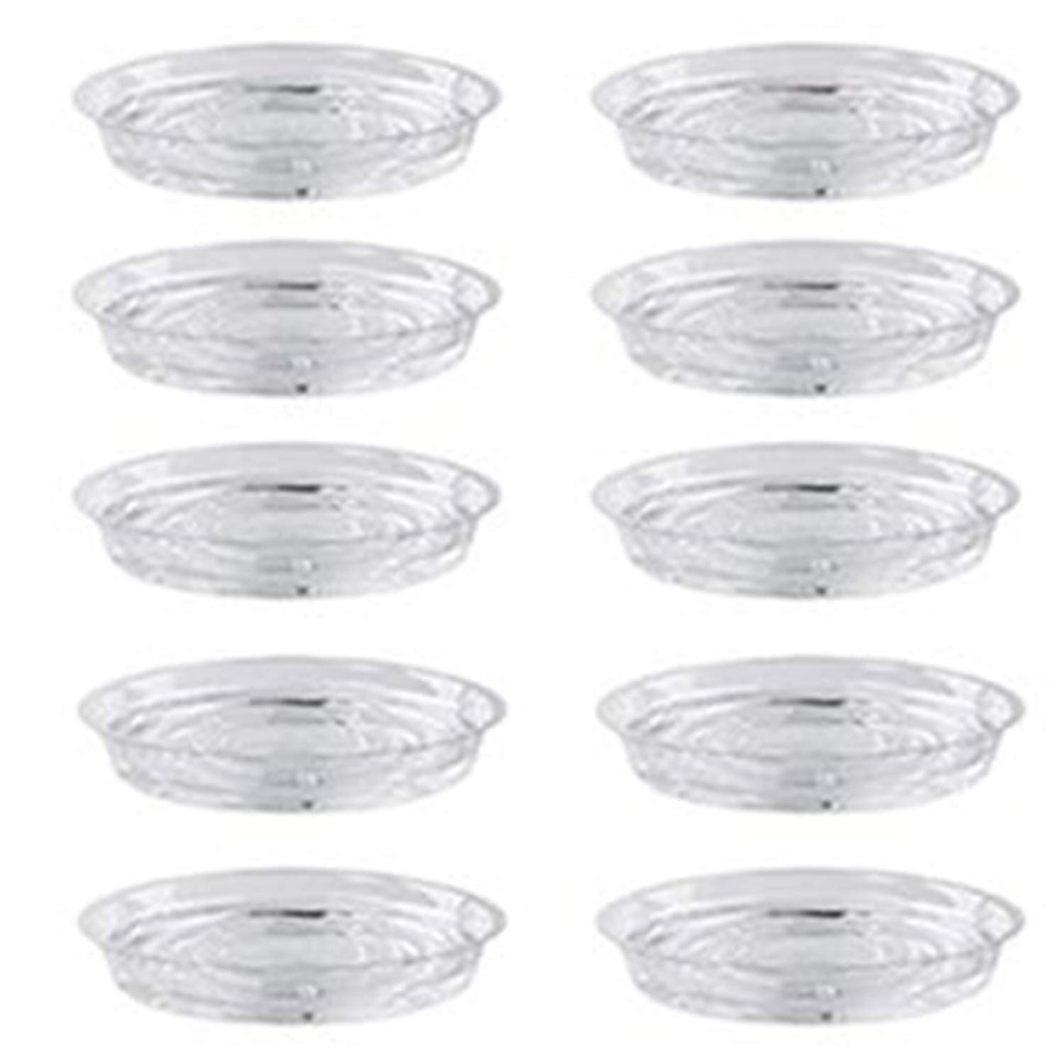 CTRLZS Plant Saucers, 10 Pack of 30cm (12 Inch), Transparent Flower Pot Drip Trays for Indoor & Outdoor Plants Garden Clear
