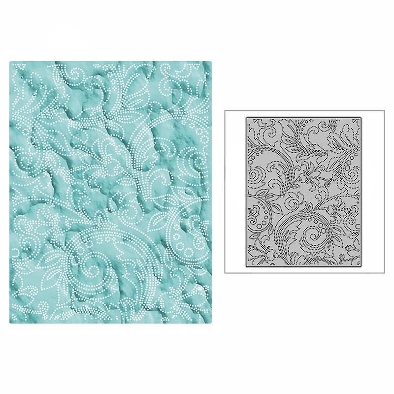 COCODIE Dotted Floral Leaves Background Plate Metal Cutting Dies for Scrapbooking and Card Making Embossing Craft No Stamp